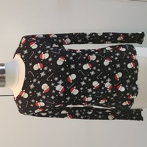 Black Holiday Santa Top